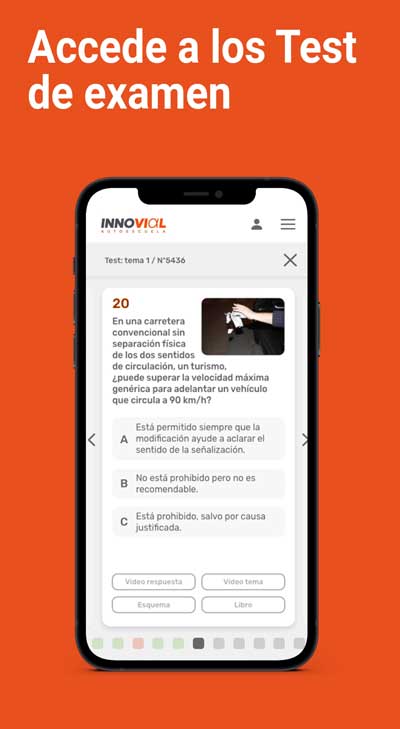 app innovial test examen autoescuela online teorico