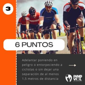 consejos infracciones mas puntos carnet conducir adelantar ciclista