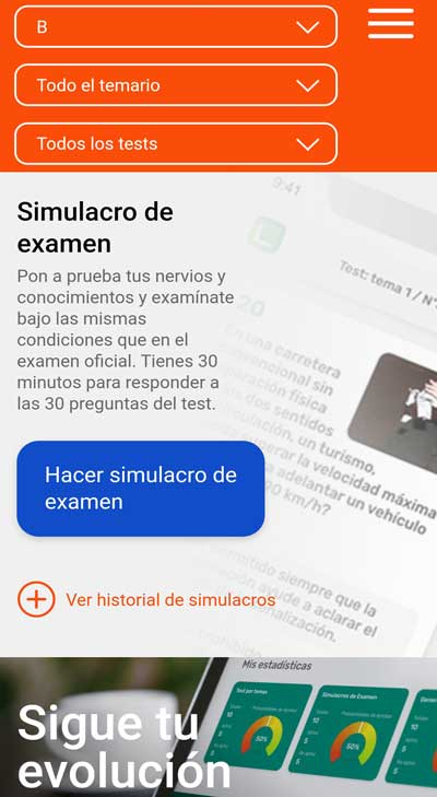 simulacro examen teorico online autoescuela espana